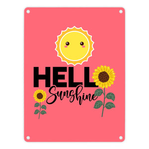 Gute Laune Metallschild in 15x20 cm mit Spruch Hello Sunshine
