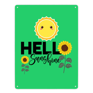 Gute Laune Metallschild in 15x20 cm mit Spruch Hello Sunshine