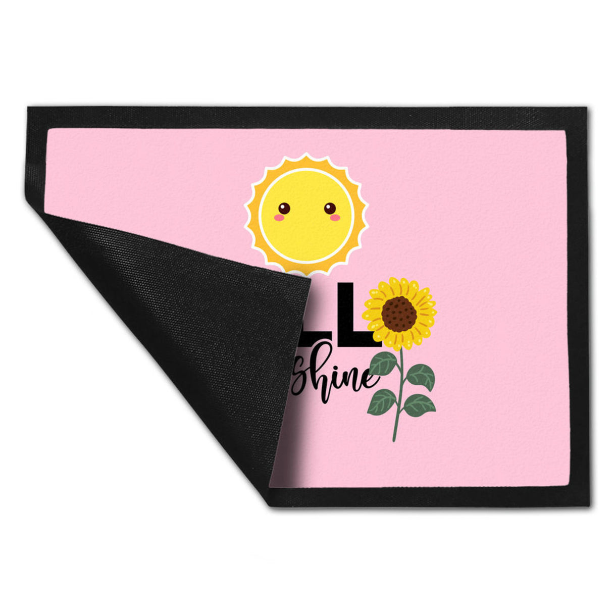 Gute Laune Fußmatte in 35x50 cm in hellblau mit Spruch Hello Sunshine
