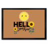 Gute Laune Fußmatte in 35x50 cm in hellblau mit Spruch Hello Sunshine