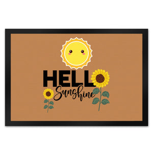 Gute Laune Fußmatte in 35x50 cm in hellblau mit Spruch Hello Sunshine