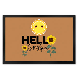Gute Laune Fußmatte in 35x50 cm in hellblau mit Spruch Hello Sunshine