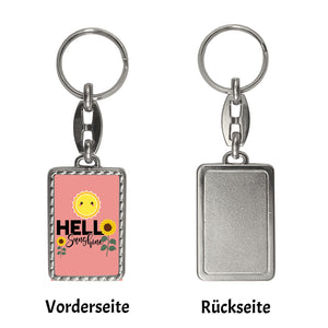 Gute Laune Schlüsselanhänger mit Spruch Hello Sunshine