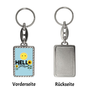 Gute Laune Schlüsselanhänger mit Spruch Hello Sunshine