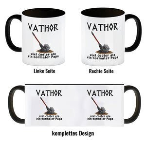VATHOR Superheld Kaffeebecher mit Hammer und Spruch