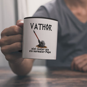 VATHOR Superheld Kaffeebecher mit Hammer und Spruch