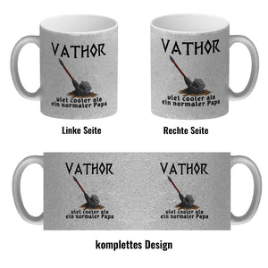 VATHOR Superheld Kaffeebecher mit Hammer und Spruch