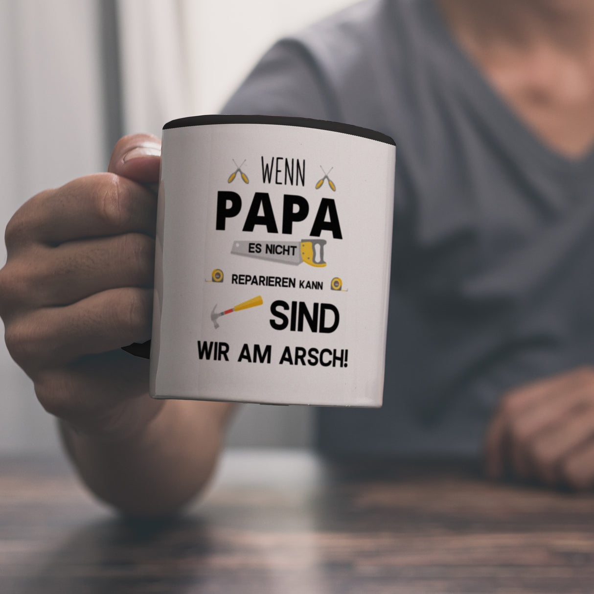 Wenn Papa es nicht reparieren kann sind wir am Arsch Kaffeebecher