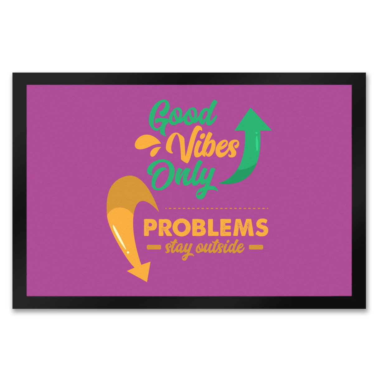 Good Vibes Only Fußmatte in 35x50 cm in dunkelgrau Problems stay outside
