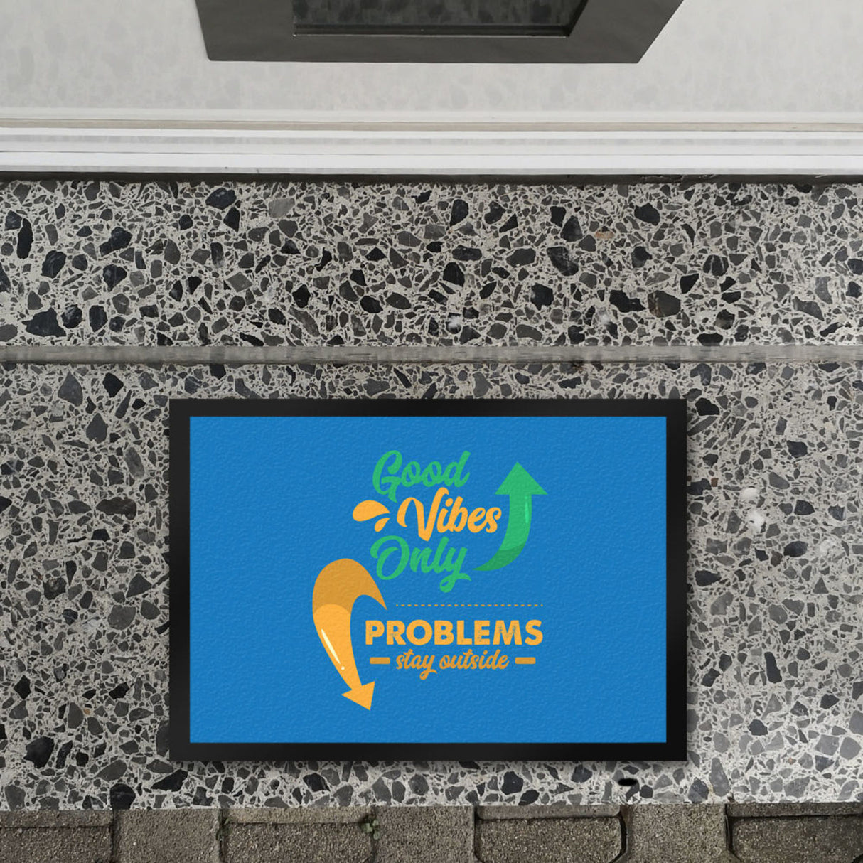 Good Vibes Only Fußmatte in 35x50 cm in dunkelgrau Problems stay outside