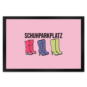 Schuhparkplatz Fußmatte in 35x50 cm in rosa mit Schuhmotiv für Frauen