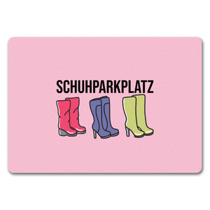 Schuhparkplatz Fußmatte in 35x50 cm in rosa mit Schuhmotiv für Frauen