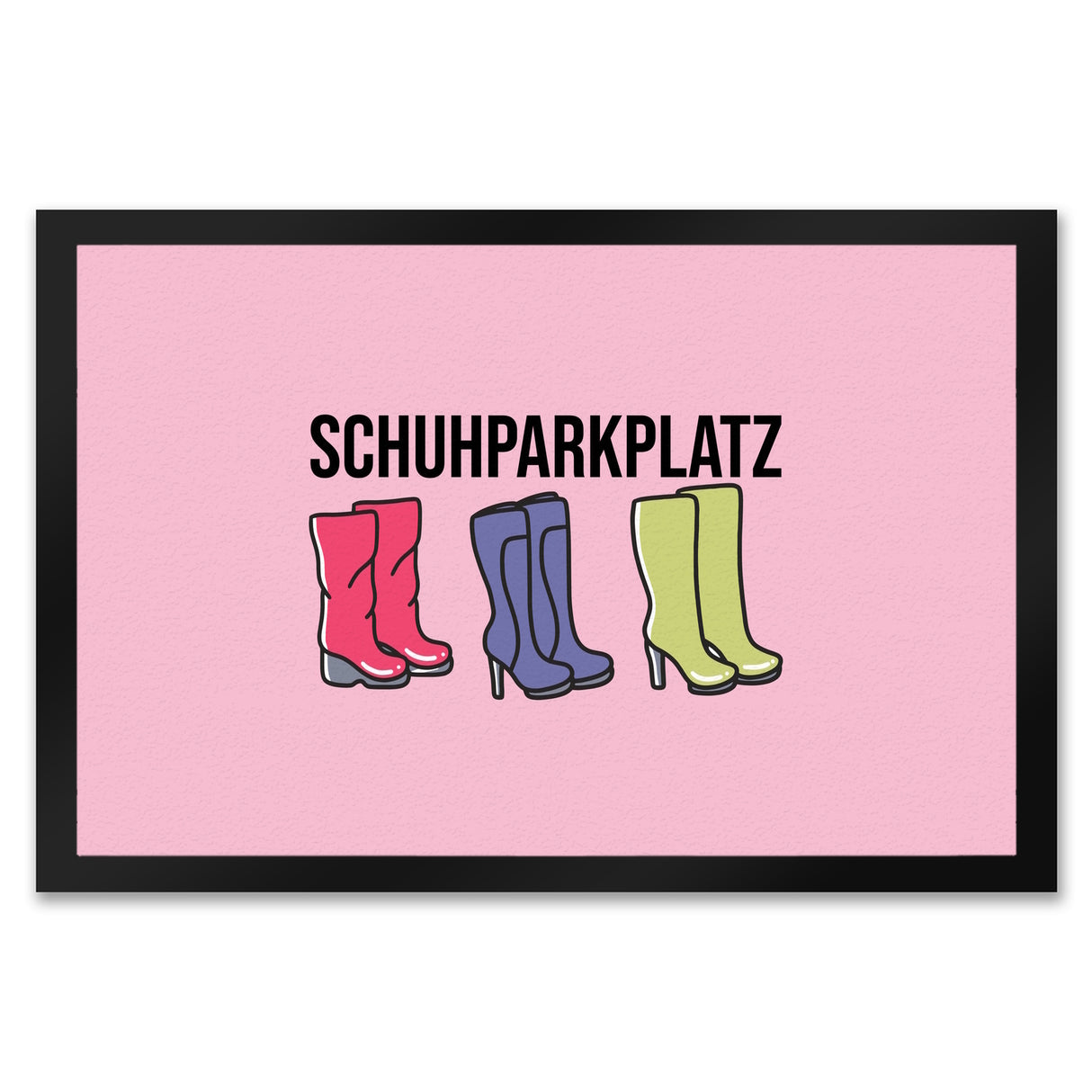 Schuhparkplatz Fußmatte in 35x50 cm in rosa mit Schuhmotiv für Frauen