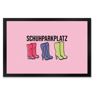 Schuhparkplatz Fußmatte in 35x50 cm in rosa mit Schuhmotiv für Frauen