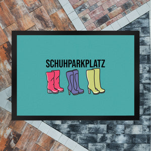 Schuhparkplatz Fußmatte in 35x50 cm in rosa mit Schuhmotiv für Frauen