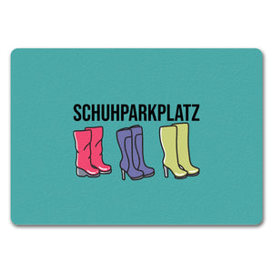 Schuhparkplatz Fußmatte in 35x50 cm in rosa mit Schuhmotiv für Frauen