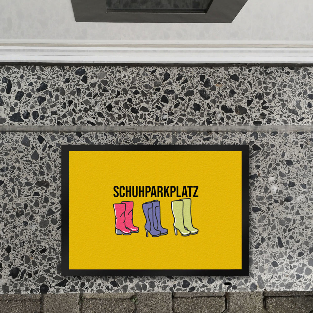 Schuhparkplatz Fußmatte in 35x50 cm in rosa mit Schuhmotiv für Frauen
