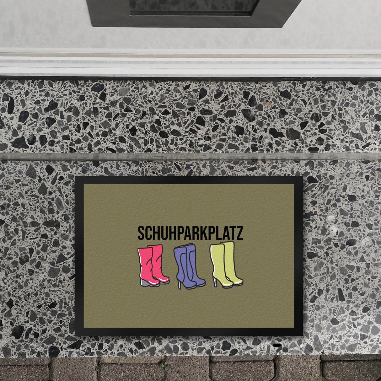 Schuhparkplatz Fußmatte in 35x50 cm in rosa mit Schuhmotiv für Frauen