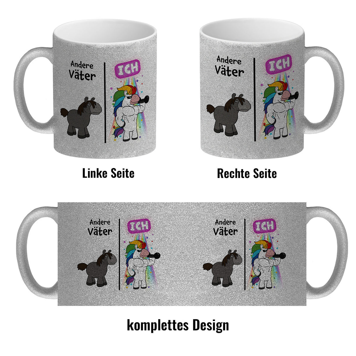 Andere Väter - ICH Kaffeebecher zum Vatertag mit coolem Einhorn
