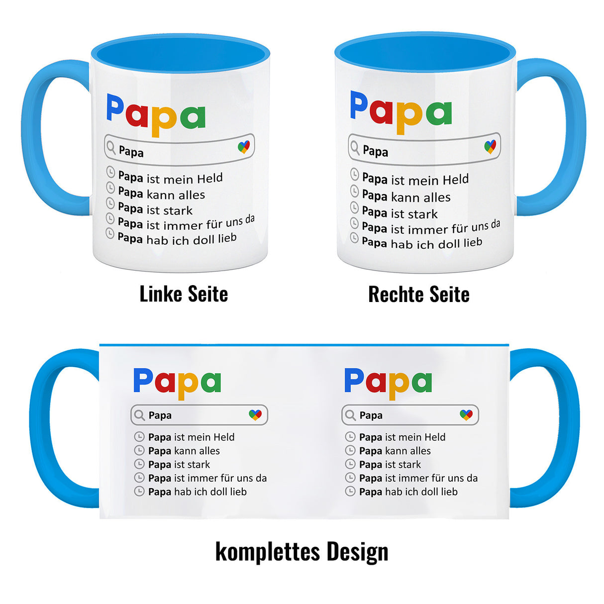 Papa ist mein Held Suchmaschine Kaffeebecher