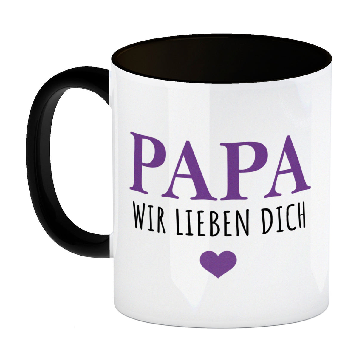 Papa wir lieben dich Kaffeebecher mit Herz
