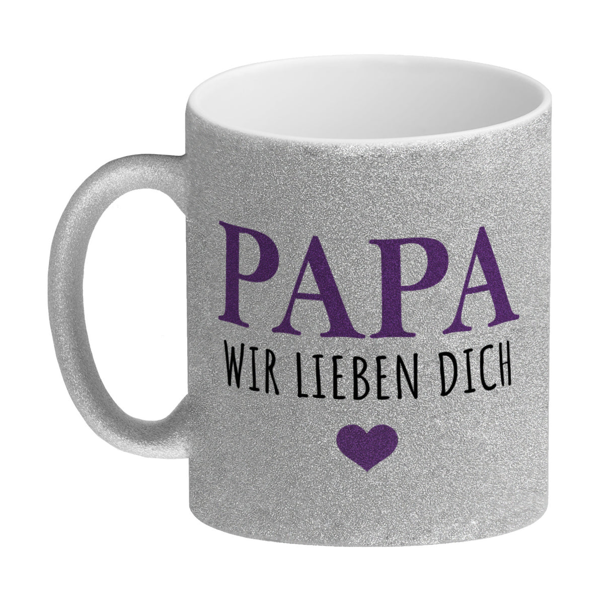 Papa wir lieben dich Kaffeebecher mit Herz