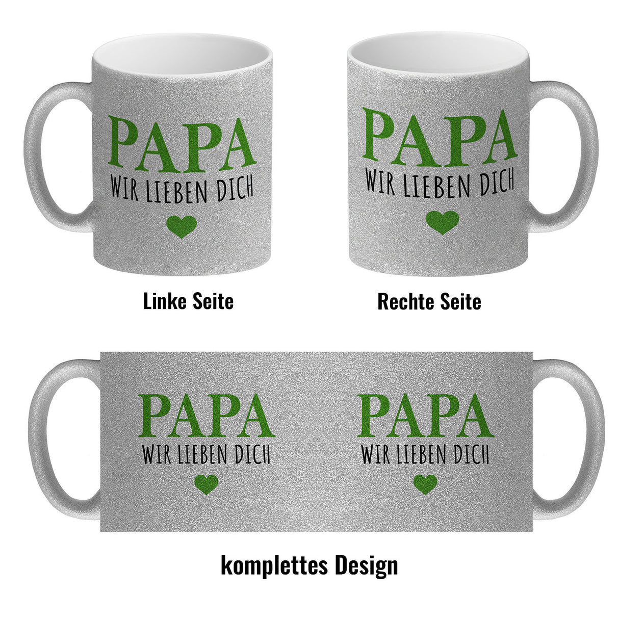 Papa wir lieben dich Kaffeebecher mit Herz
