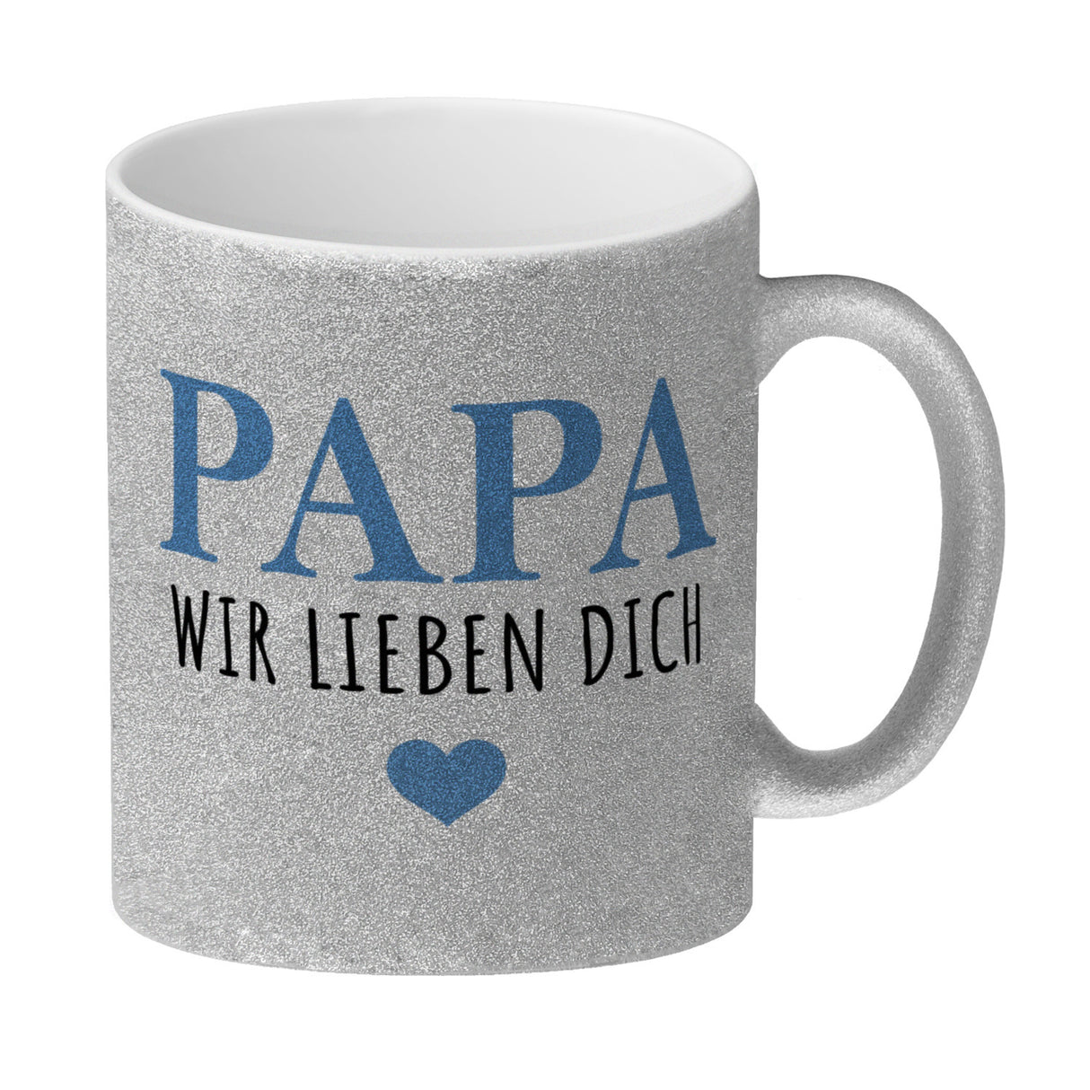 Papa wir lieben dich Kaffeebecher mit Herz