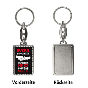 Papa & Tochter ein Herz und eine Seele Schlüsselanhänger mit Spruch