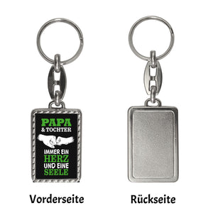 Papa & Tochter ein Herz und eine Seele Schlüsselanhänger mit Spruch
