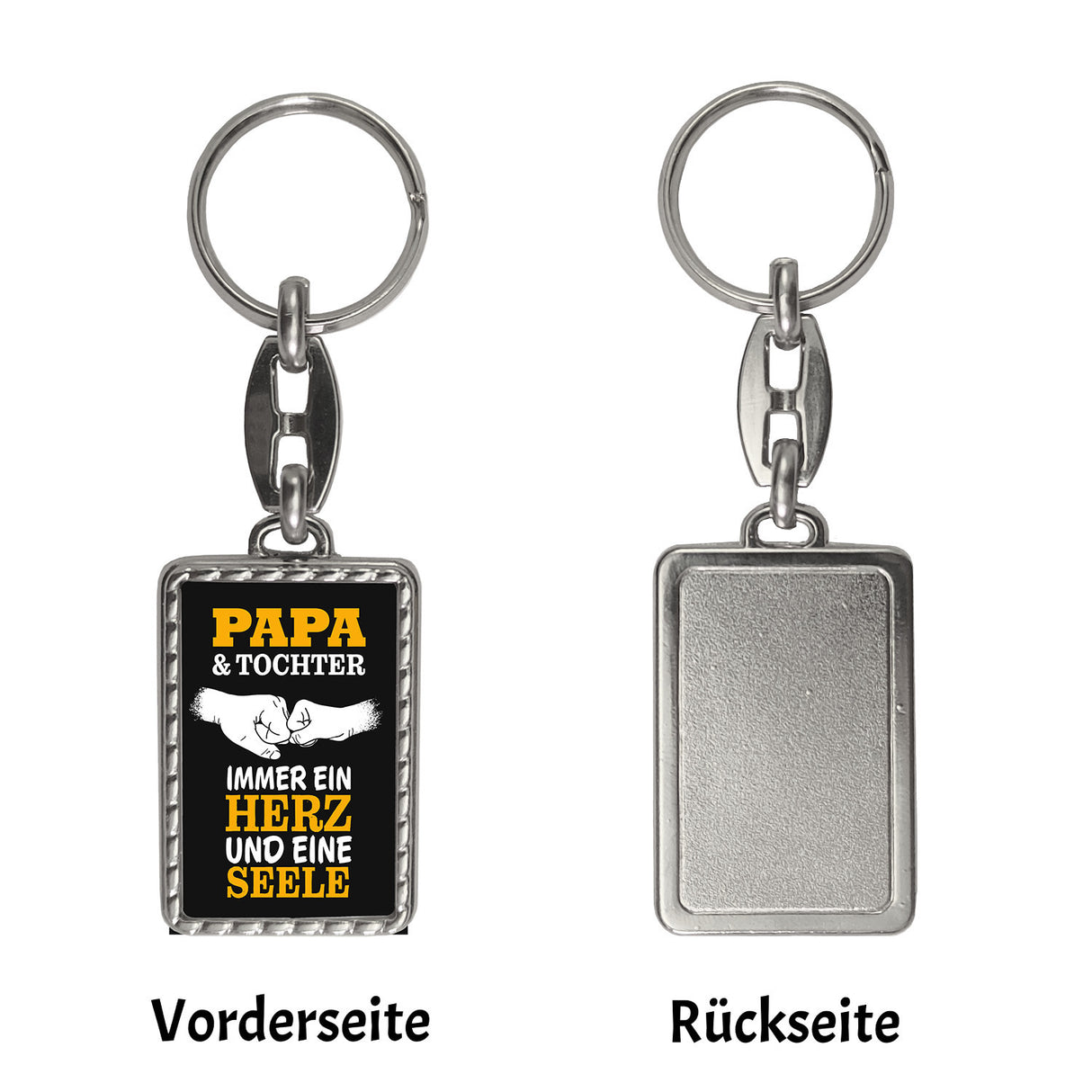 Papa & Tochter ein Herz und eine Seele Schlüsselanhänger mit Spruch