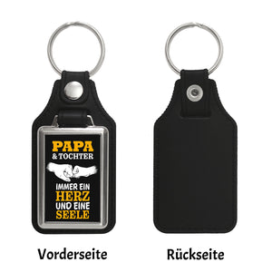 Papa & Tochter ein Herz und eine Seele Schlüsselanhänger mit Spruch