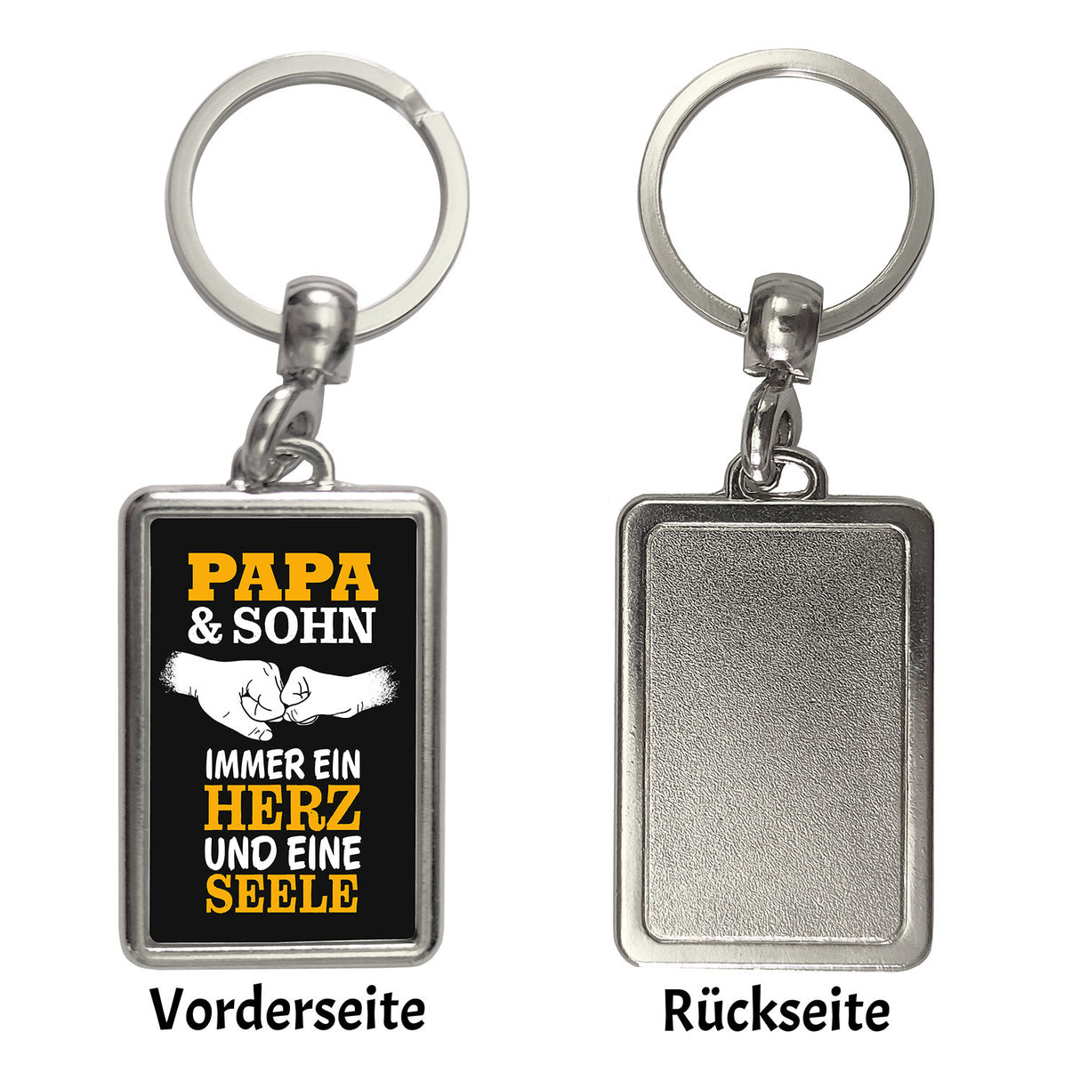 Papa & Sohn ein Herz und eine Seele Schlüsselanhänger mit Spruch
