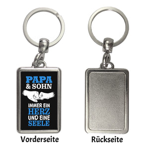 Papa & Sohn ein Herz und eine Seele Schlüsselanhänger mit Spruch