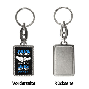 Papa & Sohn ein Herz und eine Seele Schlüsselanhänger mit Spruch