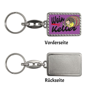 Weinkeller Schlüsselanhänger mit Weinfass Motiv