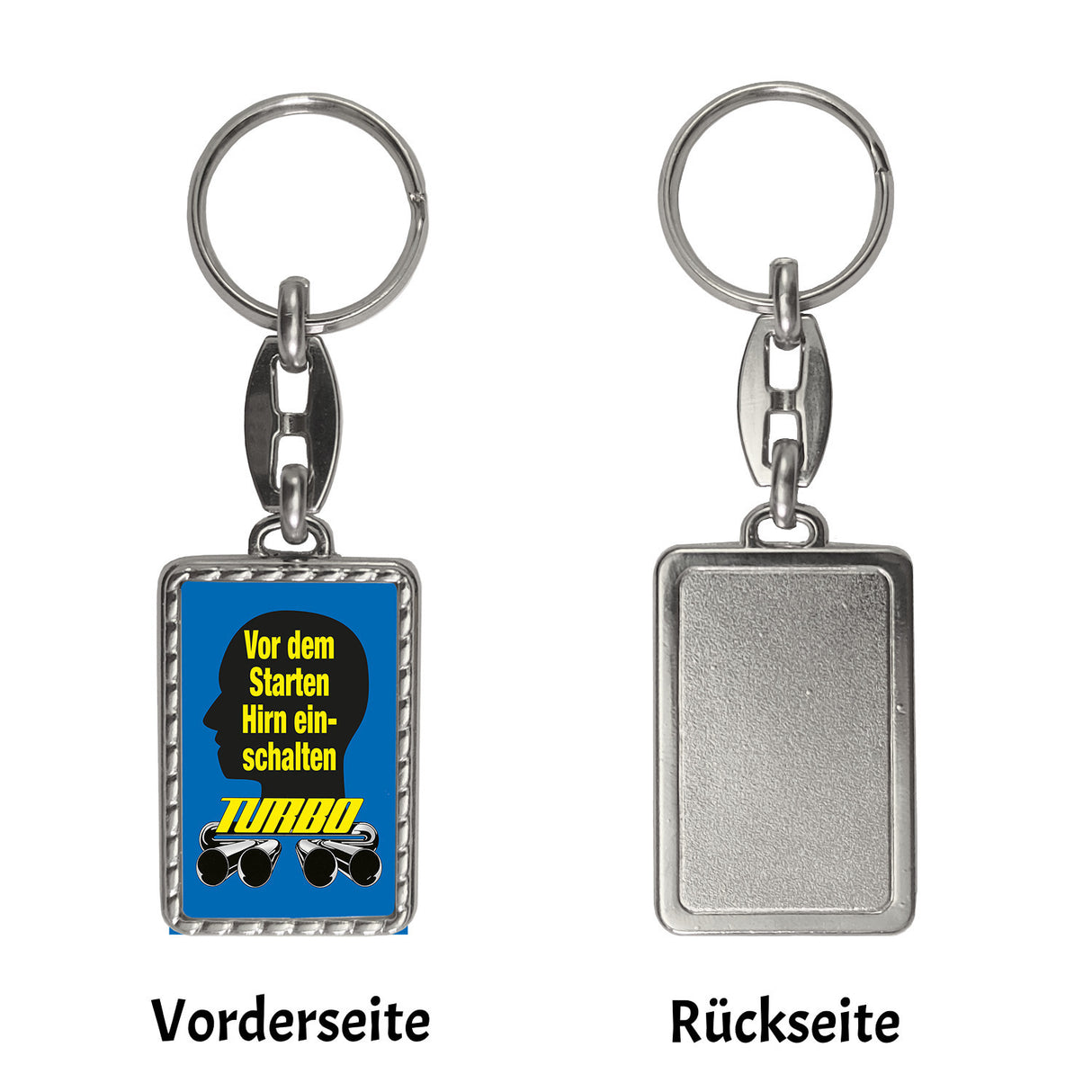 Vor dem Start Hirn einschalten Auto Schlüsselanhänger
