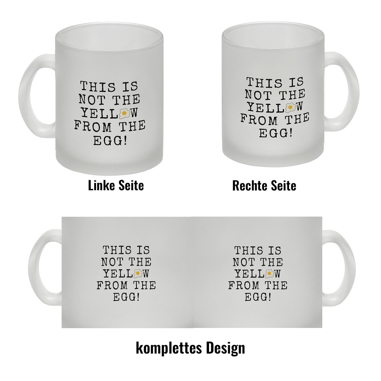 Denglisch Kaffeebecher mit Spruch - This is not the yellow from the egg