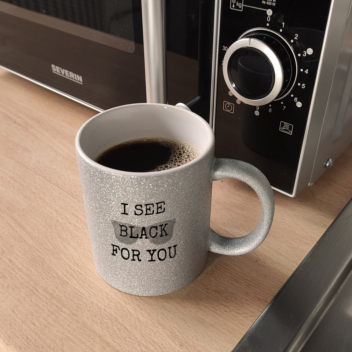 Denglisch Kaffeebecher mit Spruch - I see black for you