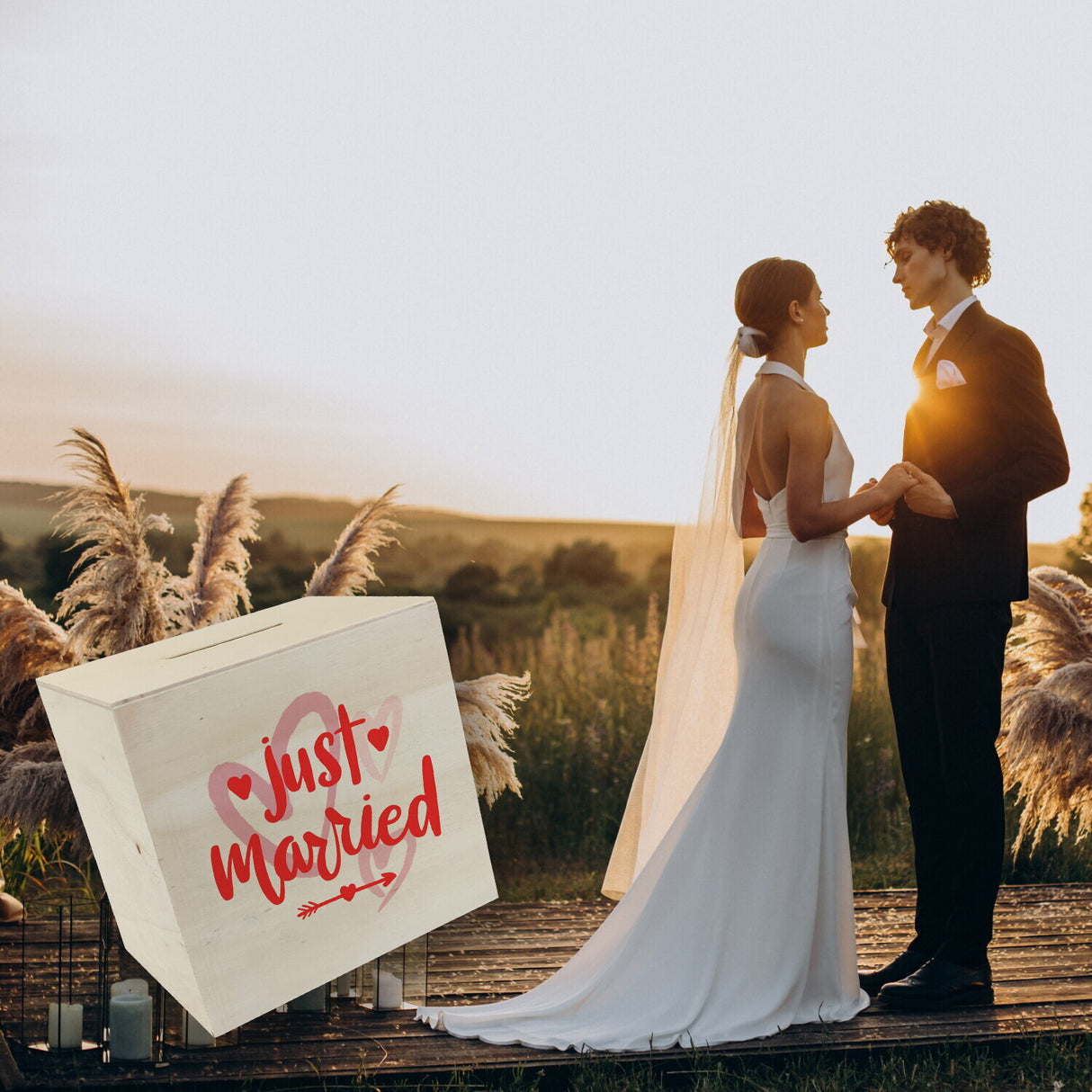 Just married Hochzeit Spardose mit Spruch