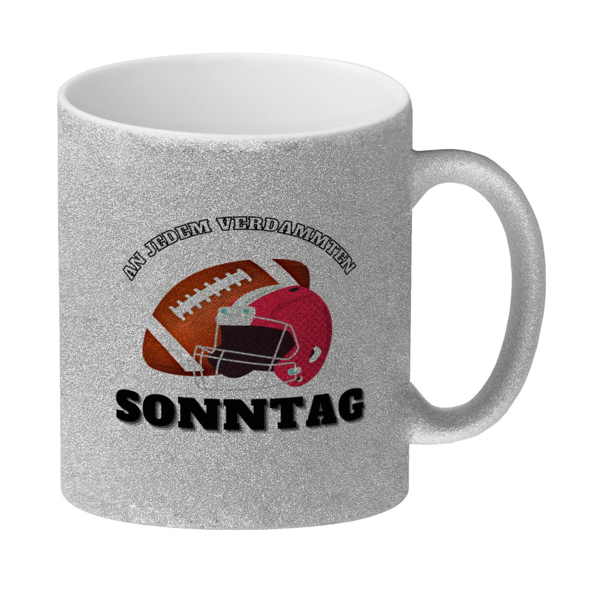 American Football Kaffeebecher mit Spruch An jedem verdammten Sonntag