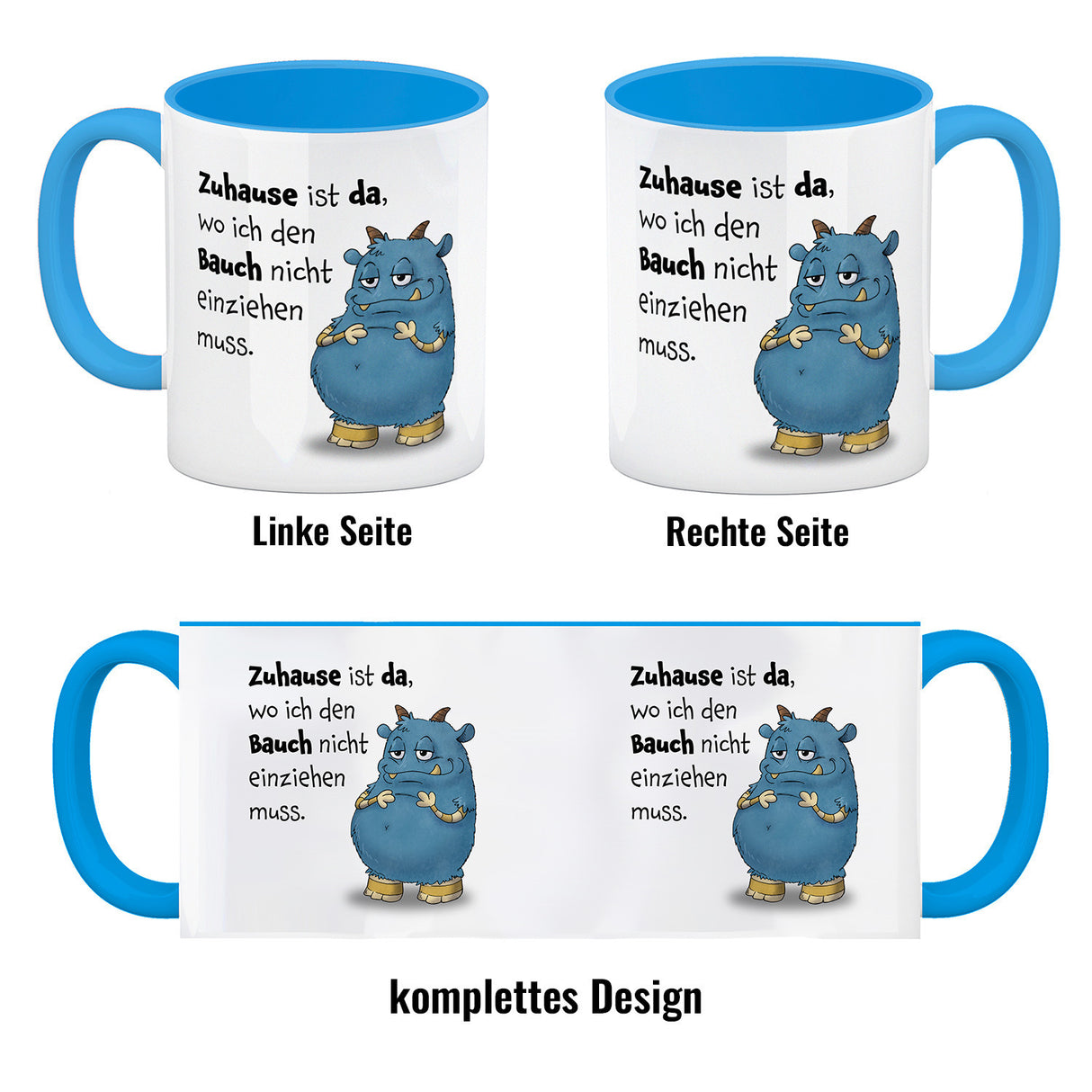 Freches Monster Kaffeebecher mit lustigem Spruch