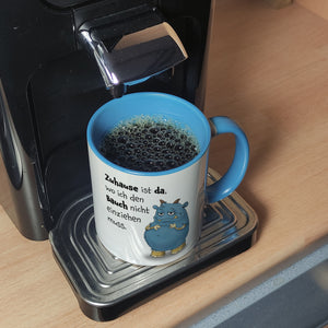 Freches Monster Kaffeebecher mit lustigem Spruch
