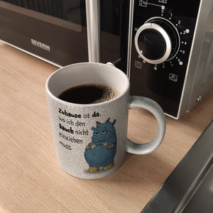 Freches Monster Kaffeebecher mit lustigem Spruch