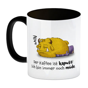 Freches Monster Kaffeebecher mit lustigem Spruch
