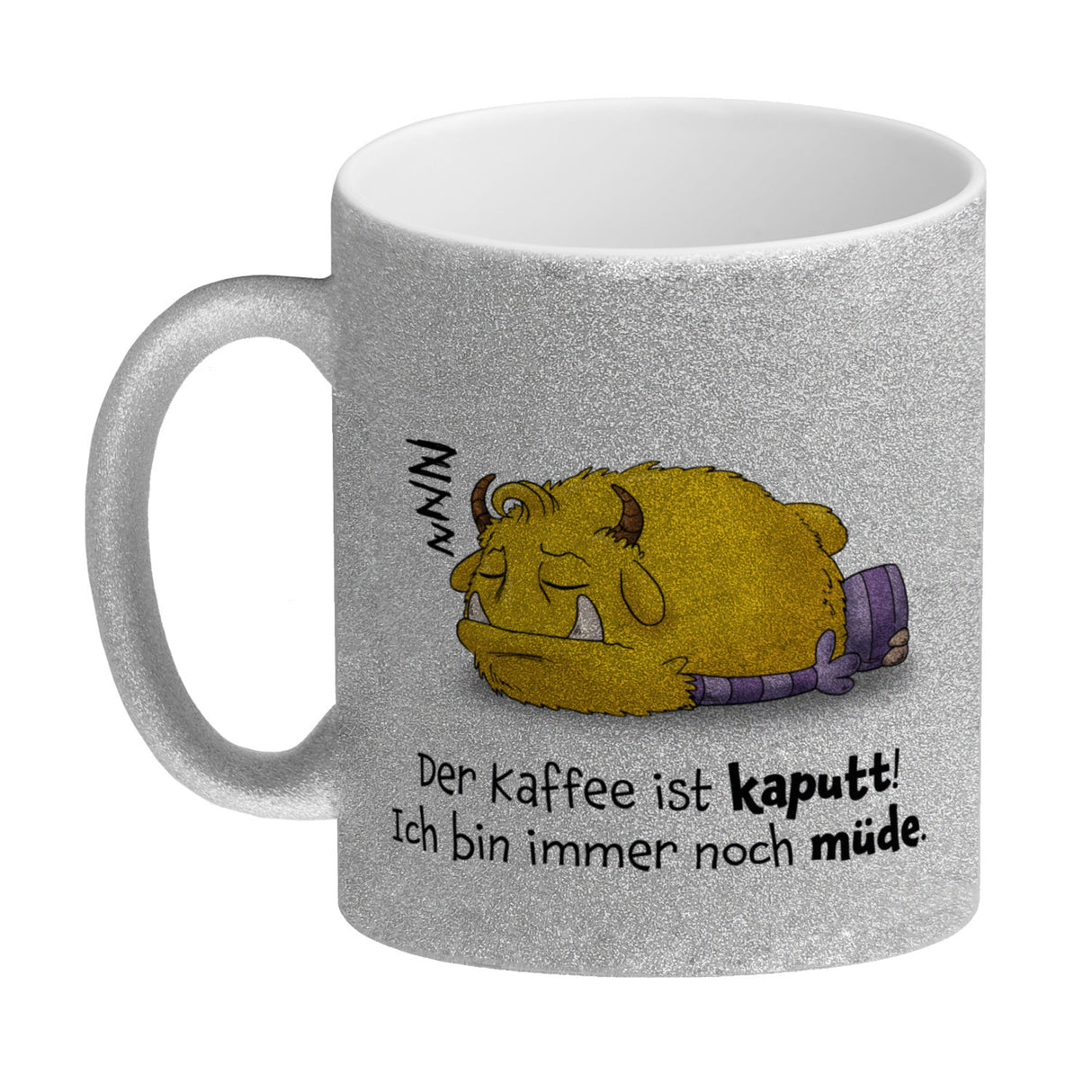 Freches Monster Kaffeebecher mit lustigem Spruch