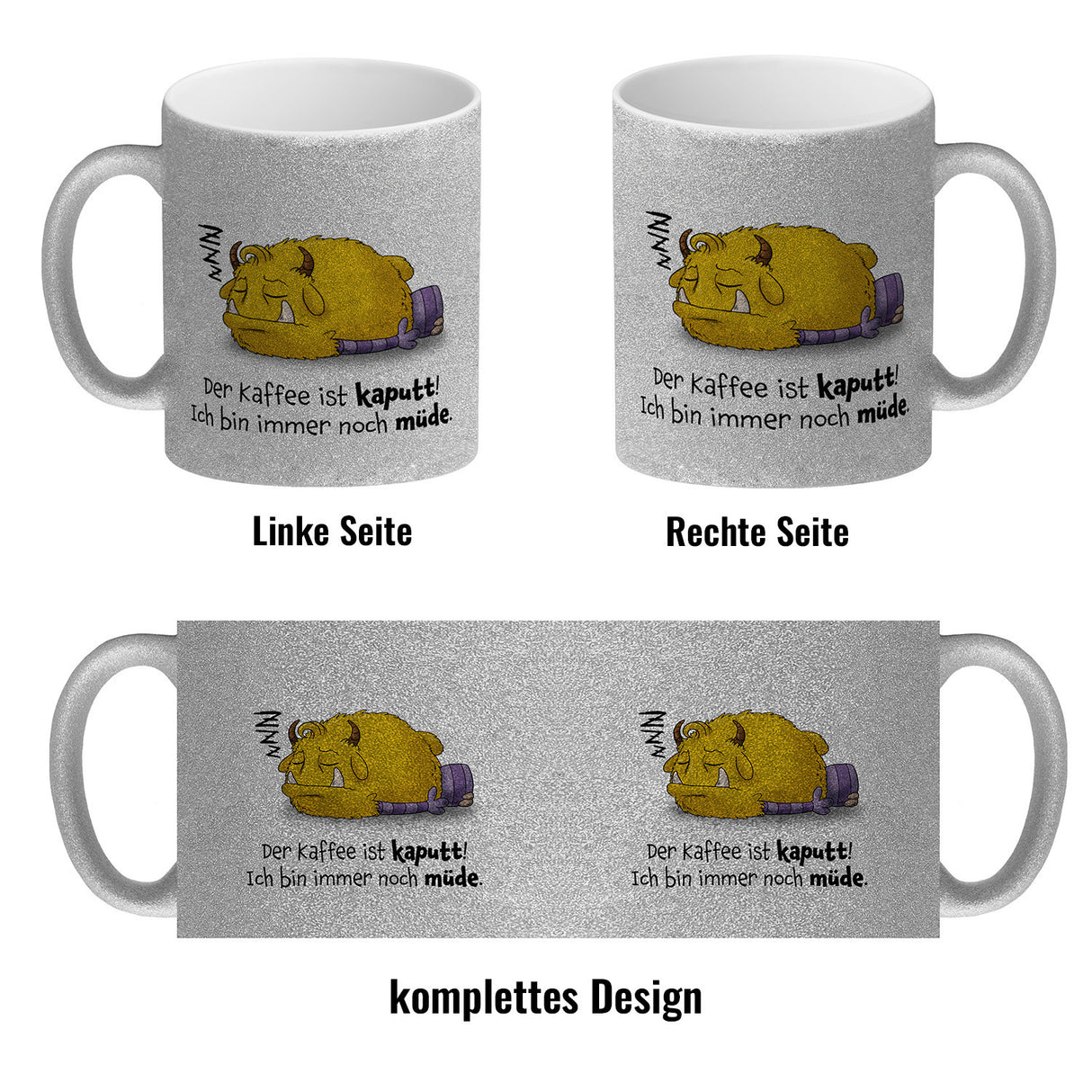 Freches Monster Kaffeebecher mit lustigem Spruch