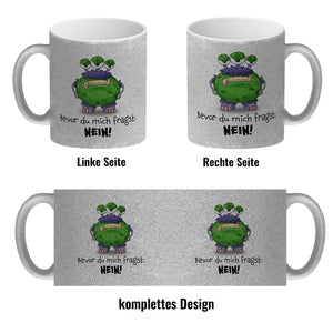 Freches Monster -lila Kaffeebecher mit lustigem Spruch