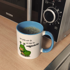 Freches Monster Kaffeebecher mit lustigem Spruch