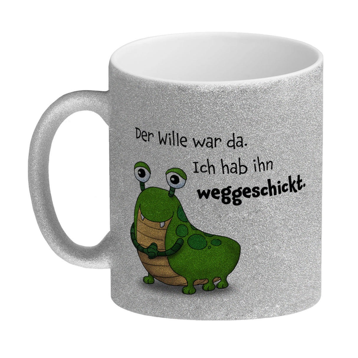 Freches Monster Kaffeebecher mit lustigem Spruch